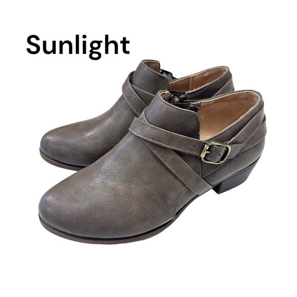 LifeStride Velocity 2.0 Adley Womens Taupe Faux Leather Ankle Booties SZ 6.5M - Picture 1 of 12